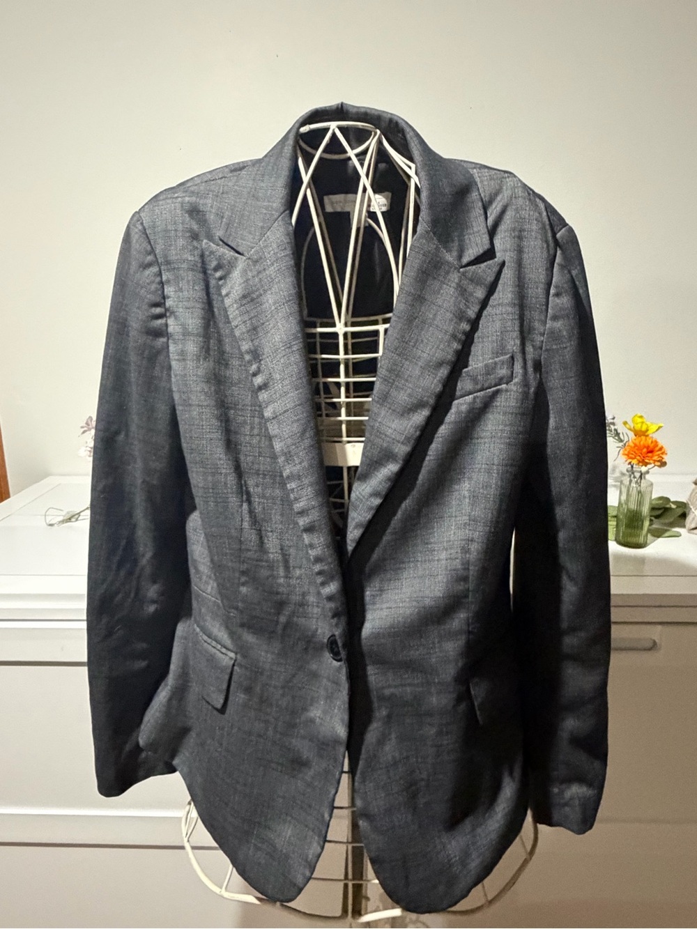New York & Company Dark Gray Single-Button Women's Blazer